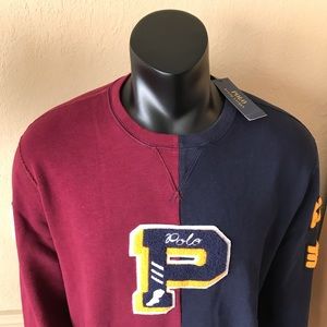 Ralph Lauren Men Large Fleece Sweatshirt Polo